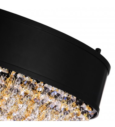  Medina 7 Light Drum Shade Flush Mount With Black Finish (5687C16-11-101) - CWI