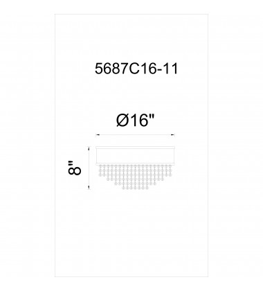  Medina 7 Light Drum Shade Flush Mount With Black Finish (5687C16-11-101) - CWI