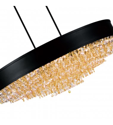  Medina 15 Light Drum Shade Chandelier With Black Finish (5687P30-22-101) - CWI