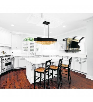  Medina 10 Light Drum Shade Chandelier With Black Finish (5687P32-20-101) - CWI