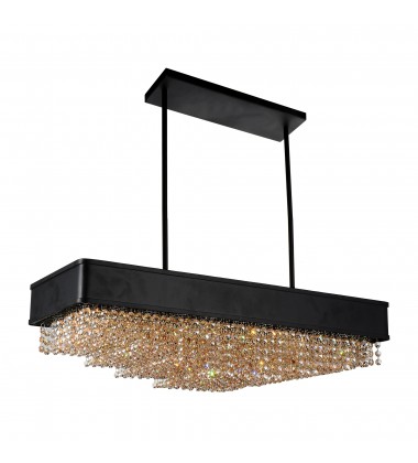  Medina 10 Light Drum Shade Chandelier With Black Finish (5687P32-20-101) - CWI