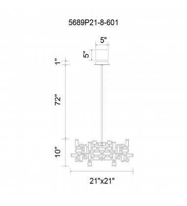  Arley 8 Light Chandelier With Chrome Finish (5689P21-8-601) - CWI