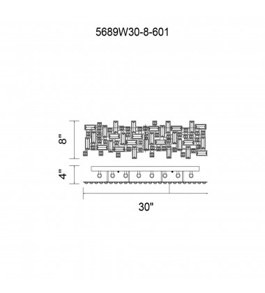  Arley 8 Light Vanity Light With Chrome Finish (5689W30-8-601) - CWI