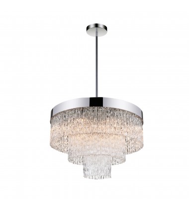  Carlotta 9 Light Down Chandelier With Chrome Finish (5695P25-9-601) - CWI