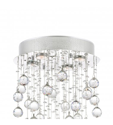  Rain Drop 4 Light Flush Mount With Chrome Finish (6601C14C) - CWI