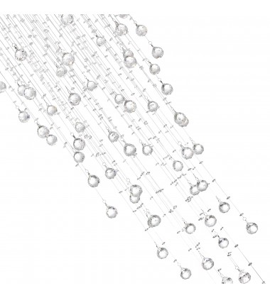  Rain Drop 9 Light Flush Mount With Chrome Finish (6601C24C(H:47)) - CWI