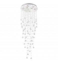  Rain Drop 9 Light Flush Mount With Chrome Finish (6601C24C(H:47)) - CWI