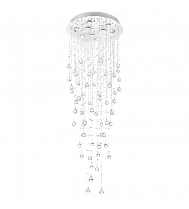  Rain Drop 9 Light Flush Mount With Chrome Finish (6601C24C(H:47)) - CWI