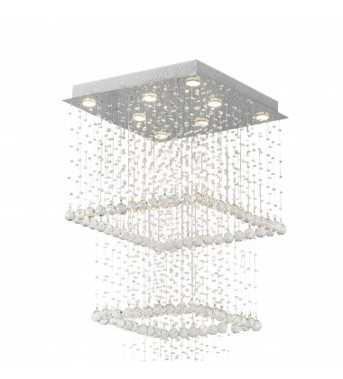  Square 8 Light Flush Mount With Chrome Finish (6601C24C-S) - CWI