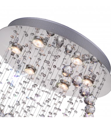  Spiral 6 Light Flush Mount With Chrome Finish (6603C20C(H:35)) - CWI