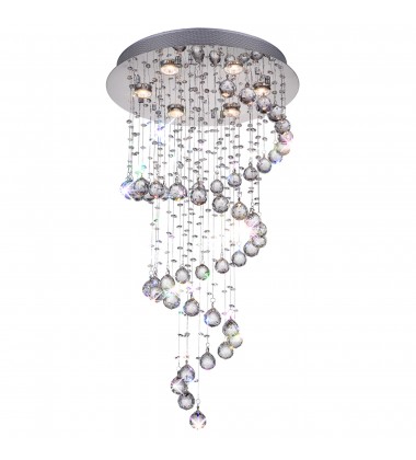 Spiral 6 Light Flush Mount With Chrome Finish (6603C20C(H:35)) - CWI
