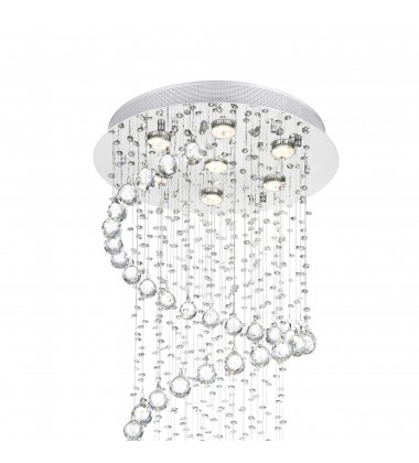  Spiral 7 Light Flush Mount With Chrome Finish (6603C20C(H:59)) - CWI
