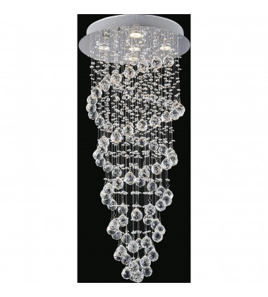  Double Spiral 5 Light Flush Mount With Chrome Finish (6606C18C) - CWI
