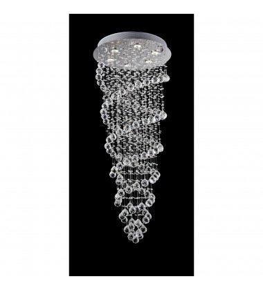  Double Spiral 6 Light Flush Mount With Chrome Finish (6606C20C) - CWI