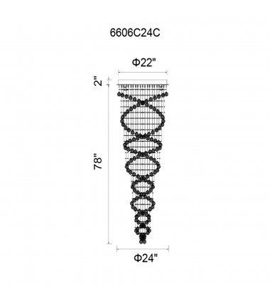  Double Spiral 9 Light Flush Mount With Chrome Finish (6606C24C) - CWI