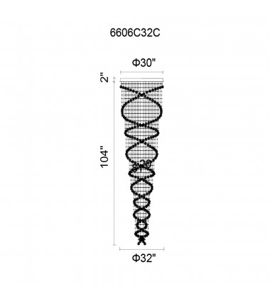  Double Spiral 12 Light Flush Mount With Chrome Finish (6606C32C) - CWI