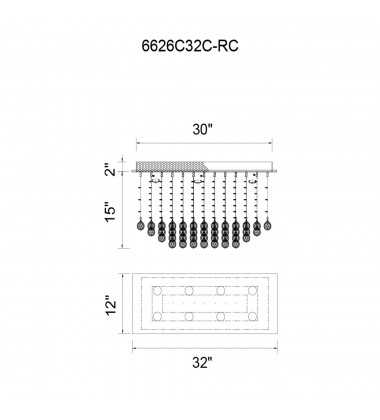  Mystical 8 Light Flush Mount With Chrome Finish (6626C32C-RC) - CWI