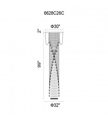  Hallway 13 Light Flush Mount With Chrome Finish (6628C26C) - CWI
