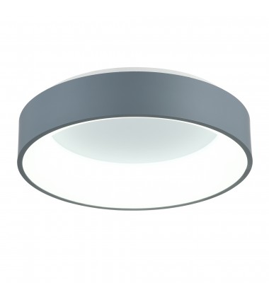  Arenal LED Drum Shade Flush Mount With Gray & White Finish (7103C18-1-167) - CWI