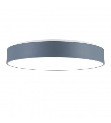  Arenal LED Drum Shade Flush Mount With Gray & White Finish (7103C24-1-167) - CWI