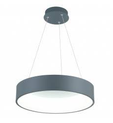  Arenal LED Drum Shade Pendant With Gray & White Finish (7103P18-1-167) - CWI