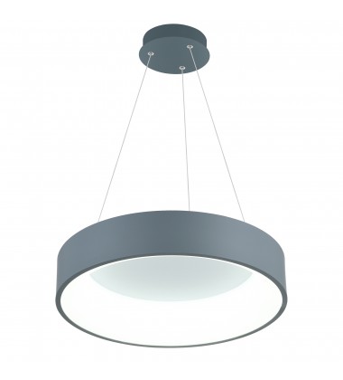  Arenal LED Drum Shade Pendant With Gray & White Finish (7103P18-1-167) - CWI