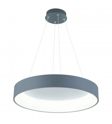  Arenal LED Drum Shade Pendant With Gray & White Finish (7103P24-1-167) - CWI