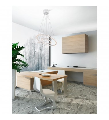  Chalice LED Chandelier With White Finish (7112P31-103) - CWI