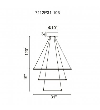  Chalice LED Chandelier With White Finish (7112P31-103) - CWI