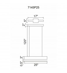  Krista LED Chandelier With Satin Black Finish (7145P25-1-253-RC) - CWI