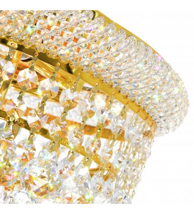 Empire 3 Light Flush Mount With Gold Finish (8001C12G) - CWI Empire 3 Light Flush Mount With Gold Finish (8001C12G) - CWI