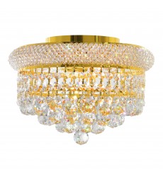  Empire 3 Light Flush Mount With Gold Finish (8001C12G) - CWI