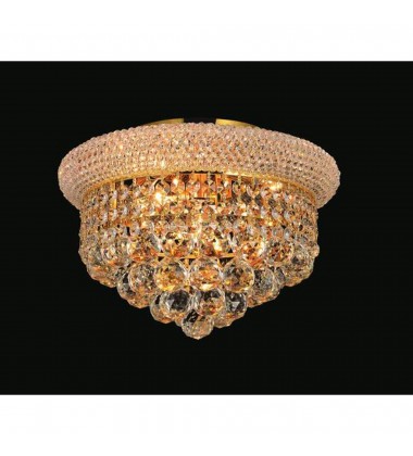Empire 4 Light Flush Mount With Gold Finish (8001C14G) - CWI Empire 4 Light Flush Mount With Gold Finish (8001C14G) - CWI