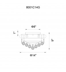  Empire 13 Light Flush Mount With Chrome Finish (8001C24C) - CWI