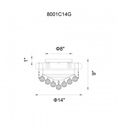 Empire 13 Light Flush Mount With Chrome Finish (8001C24C) - CWI Empire 13 Light Flush Mount With Chrome Finish (8001C24C) - CWI