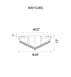 Empire 15 Light Flush Mount With Chrome Finish (8001C28C) - CWI