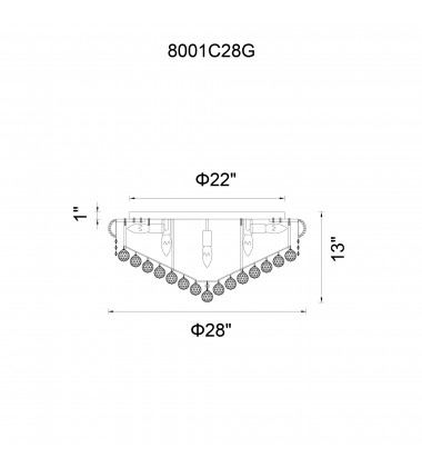 Empire 15 Light Flush Mount With Chrome Finish (8001C28C) - CWI Empire 15 Light Flush Mount With Chrome Finish (8001C28C) - CWI