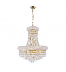  Empire 8 Light Down Chandelier With Gold Finish (8001P18G) - CWI