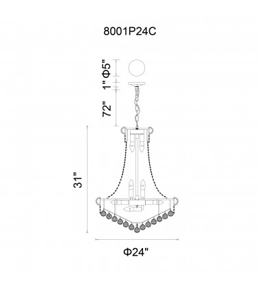Empire 17 Light Down Chandelier With Chrome Finish (8001P24C) - CWI Empire 17 Light Down Chandelier With Chrome Finish (8001P24C) - CWI
