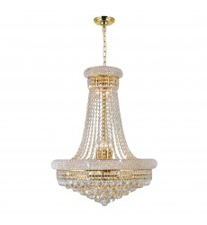  Empire 17 Light Down Chandelier With Gold Finish (8001P24G) - CWI