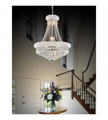 Empire 18 Light Down Chandelier With Chrome Finish (8001P28C) - CWI Empire 18 Light Down Chandelier With Chrome Finish (8001P28C) - CWI