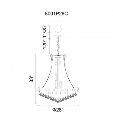 Empire 18 Light Down Chandelier With Chrome Finish (8001P28C) - CWI Empire 18 Light Down Chandelier With Chrome Finish (8001P28C) - CWI