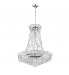  Empire 19 Light Down Chandelier With Chrome Finish (8001P32C) - CWI
