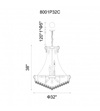 Empire 19 Light Down Chandelier With Chrome Finish (8001P32C) - CWI Empire 19 Light Down Chandelier With Chrome Finish (8001P32C) - CWI