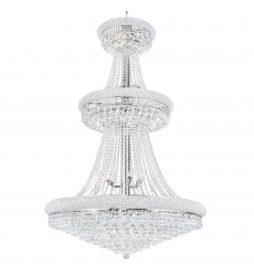  Empire 34 Light Down Chandelier With Chrome Finish (8001P36C) - CWI