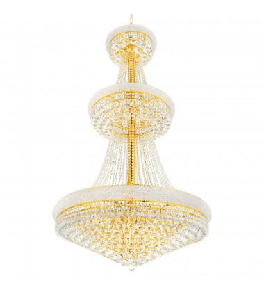  Empire 34 Light Down Chandelier With Gold Finish (8001P36G) - CWI