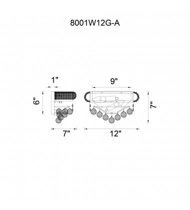  Empire 2 Light Wall Sconce With Gold Finish (8001W12G-A) - CWI