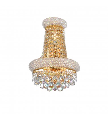 Empire 3 Light Wall Sconce With Gold Finish (8001W12G-B) - CWI Empire 3 Light Wall Sconce With Gold Finish (8001W12G-B) - CWI