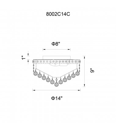  Luminous 4 Light Flush Mount With Chrome Finish (8002C14C) - CWI