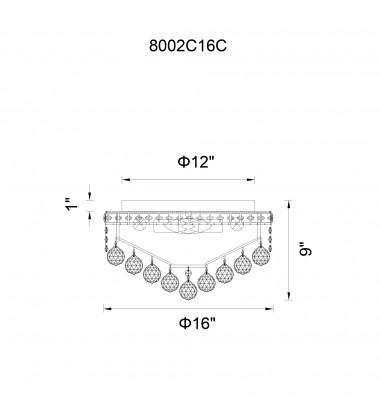  Luminous 5 Light Flush Mount With Chrome Finish (8002C16C) - CWI